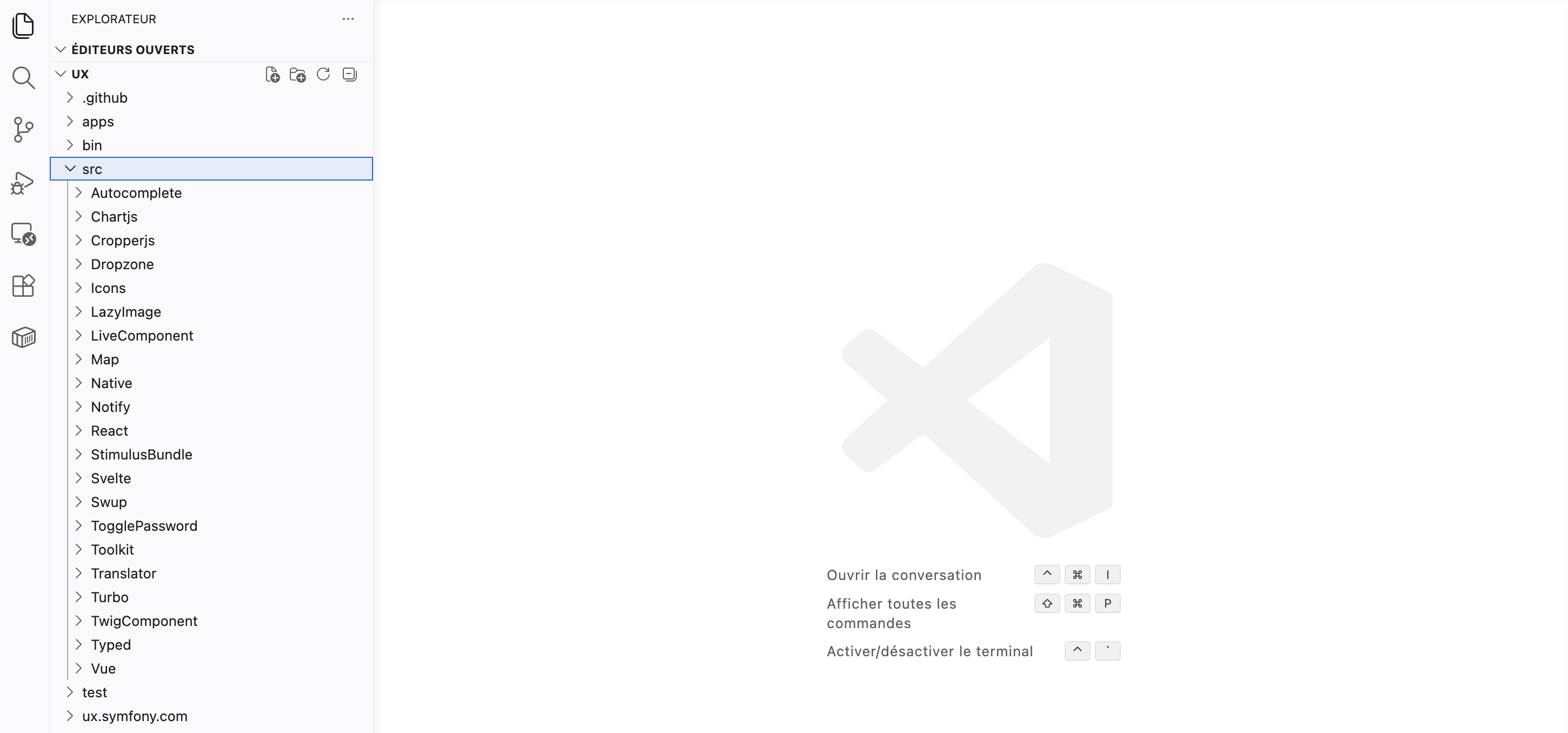 Arborescence du dépôt Symfony UX